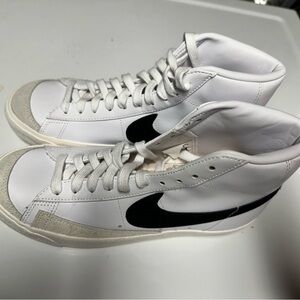 Nike White and Black High-Top Sneakers